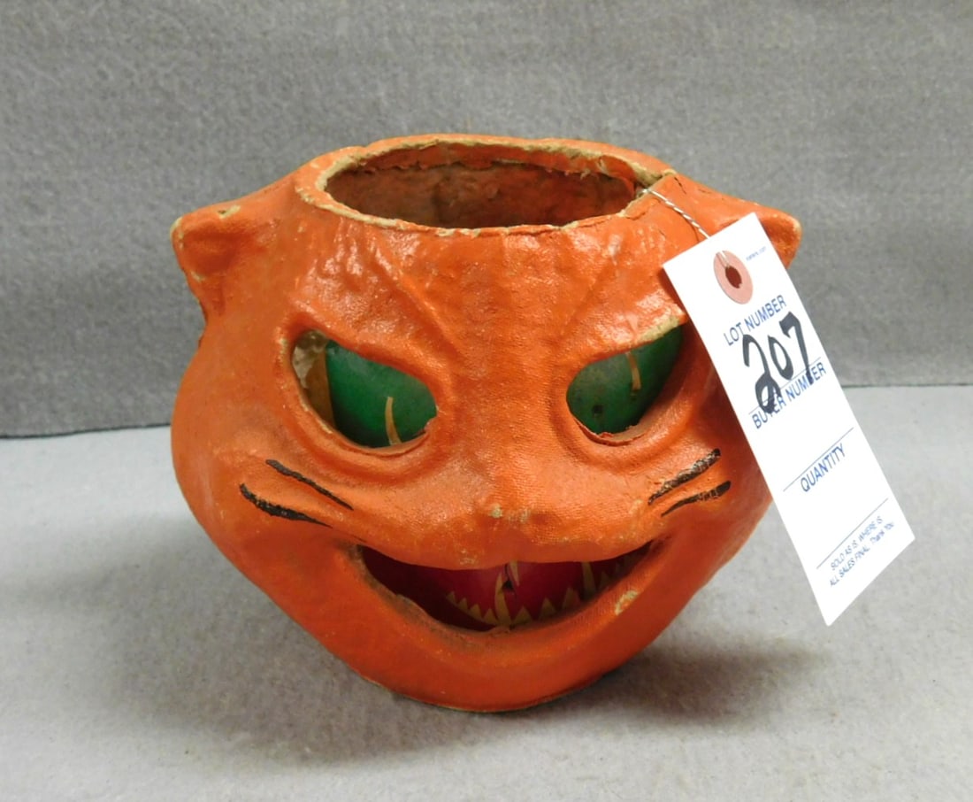 Vintage Pulp Papier Mache Orange Cat (1 of 3)