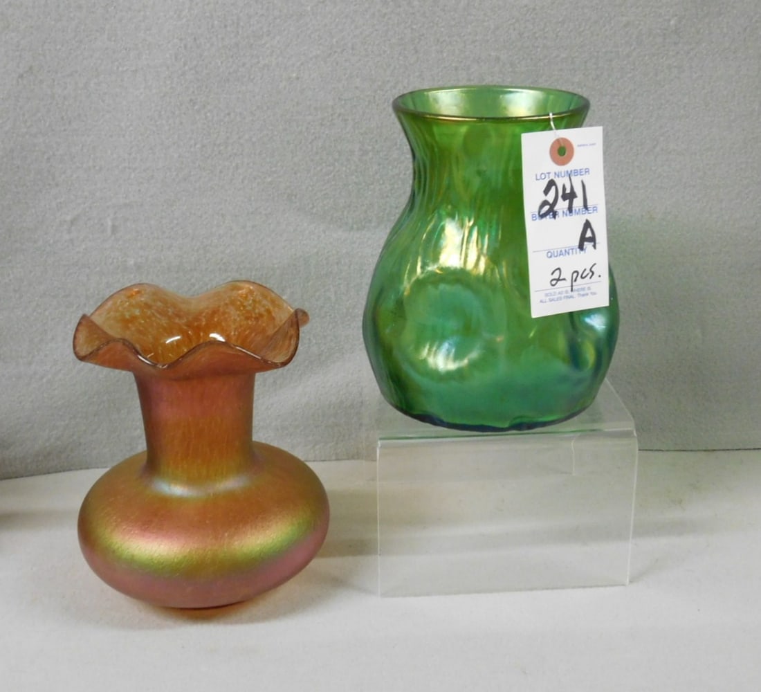 Lot of 2 Pcs. of Loetz: Lot of 2 Pcs. of Loetz - 6 3/4" Vase, 7" Vase in VG Cond.