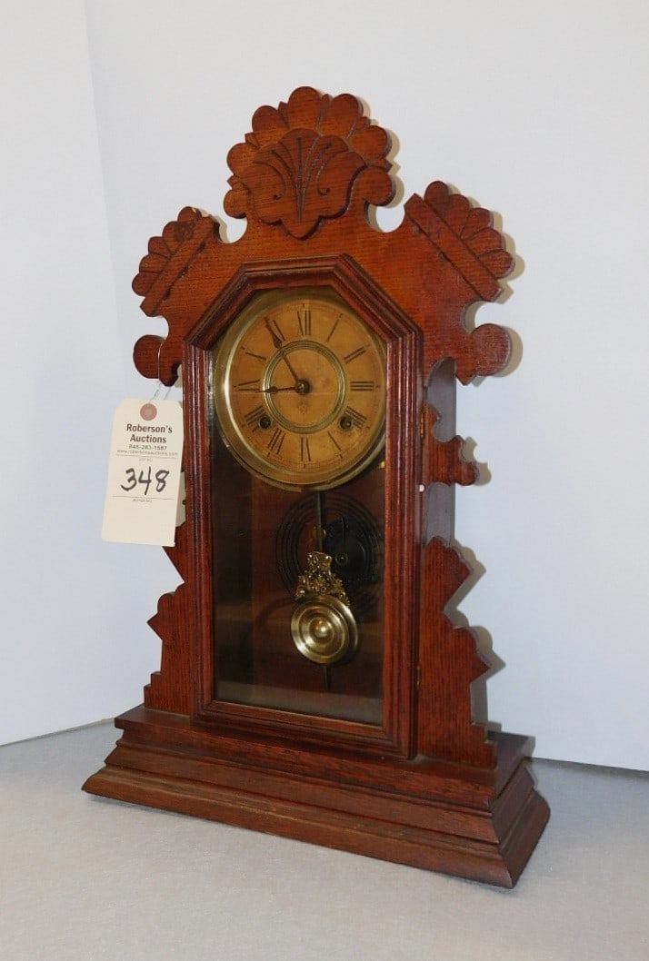 Ansonia Oak Gingerbread Clock (1 of 1)