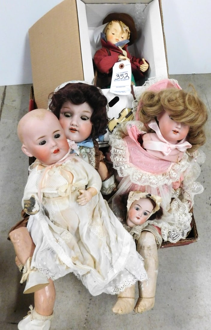 Lot of 2 Antique Dolls (3 bodies), Small Doll Head (1 of 1)