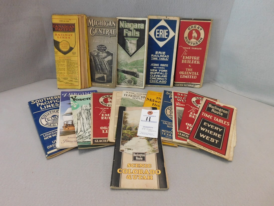 Lot of 17 Vintage Railroad Time Tables (1 of 3)