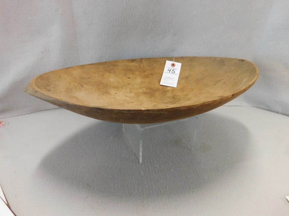 Early Oval Maple Wooden Bowl (1 of 2)