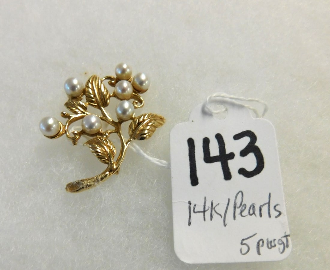 14K yg & Pearls Pin (1 of 1)