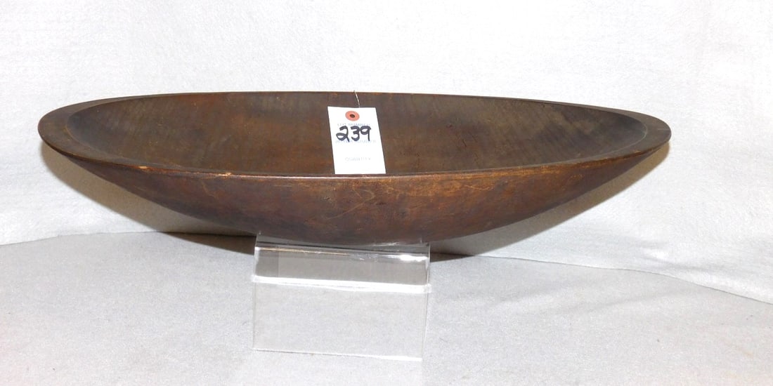 21" Oval Early Wooden Bowl (1 of 2)