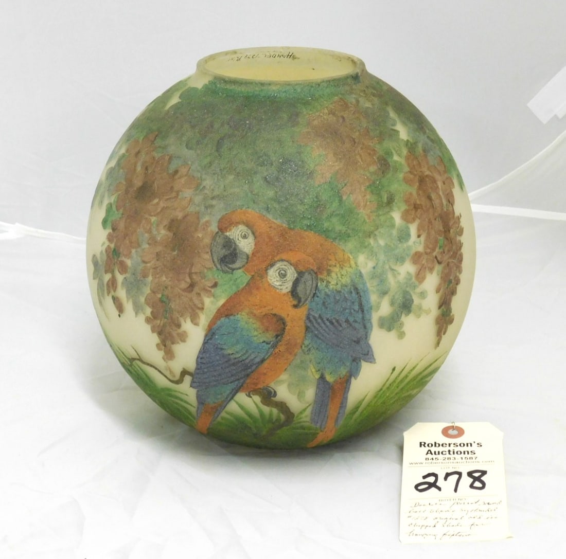 Parrot Ball Shade Sgnd."Handel # 1278" (1 of 3)