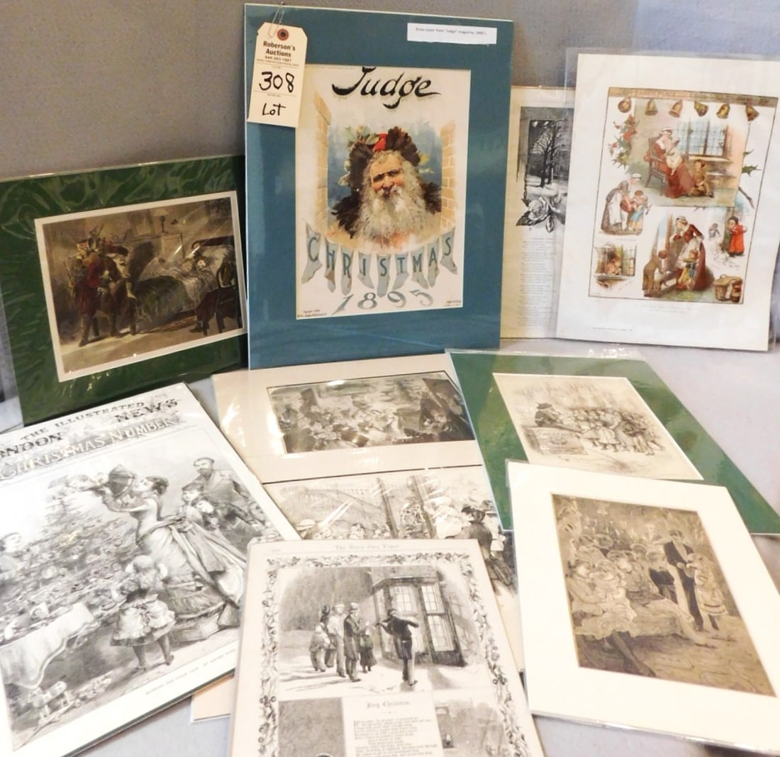 Lg. Lot of Christmas Ephemera: Lg. Lot of Christmas Ephemera Incl. Pcs. by Judge Publ., London News, Etc in GD Cond.