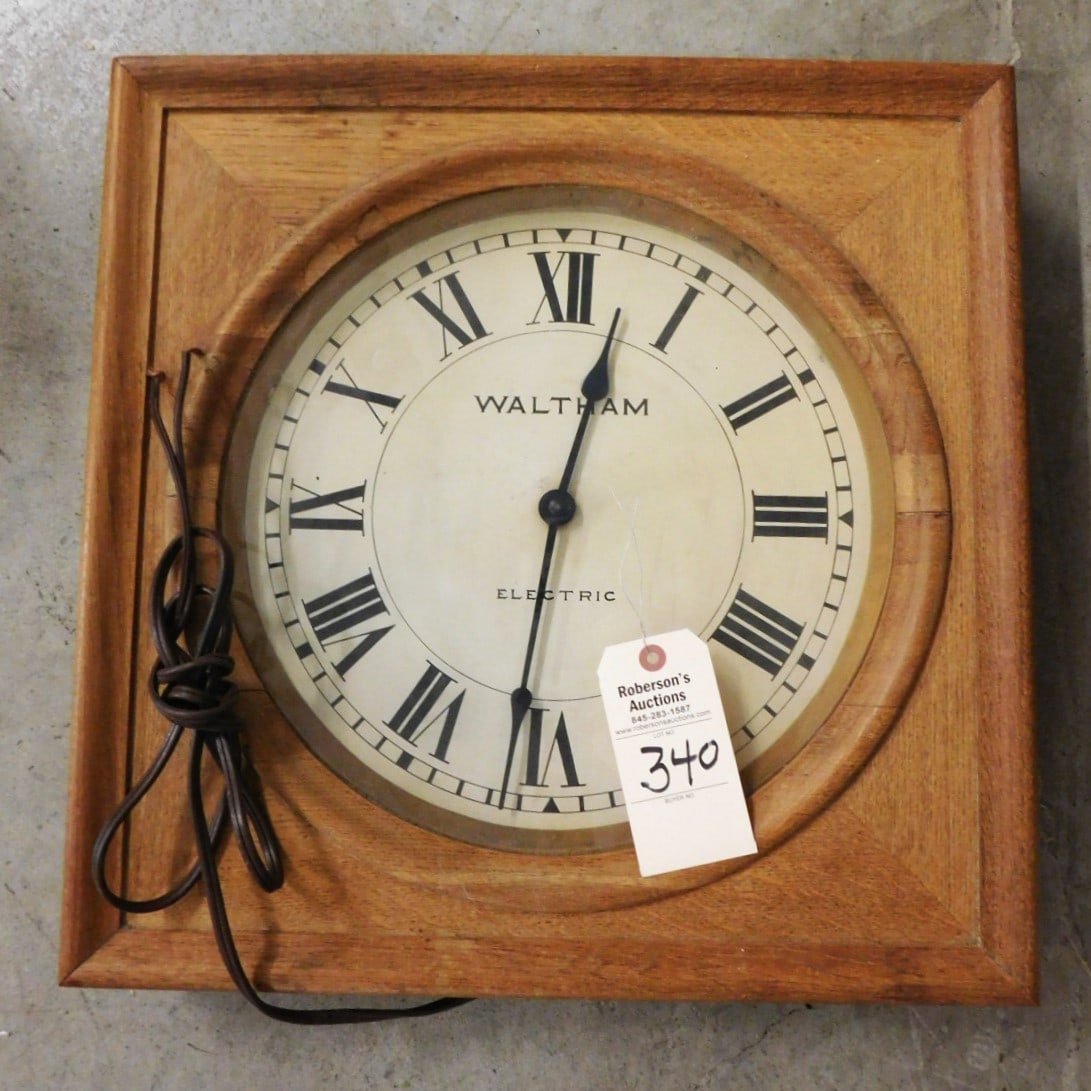 Lg. Waltham Oak Case Wall Clock (1 of 1)