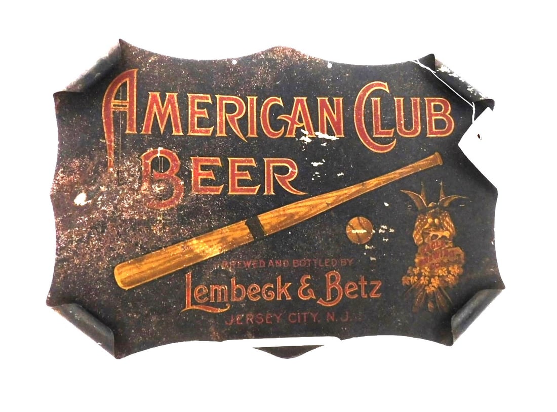 Tin  "American Club Beer "Sign (1 of 1)