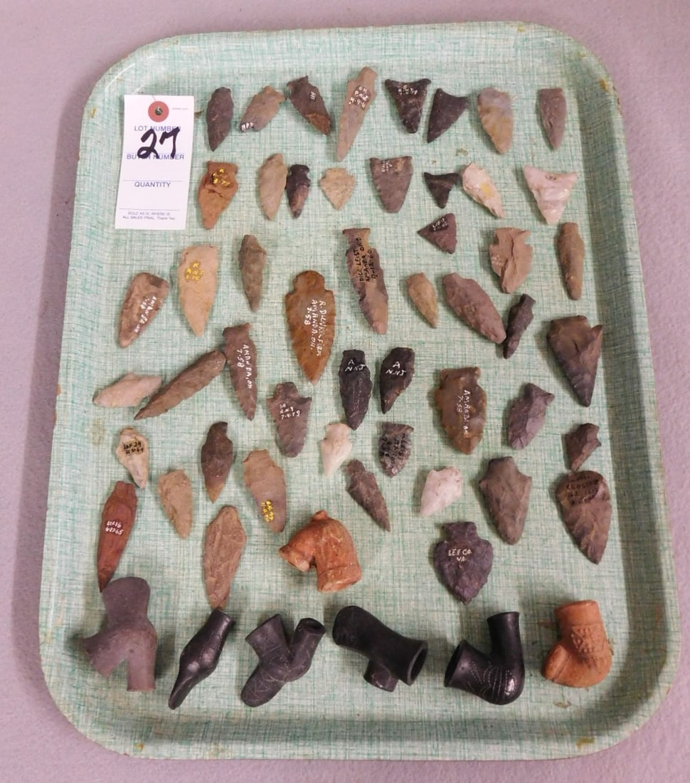 Over 40 Arrowheads & Pipe Heads (1 of 5)