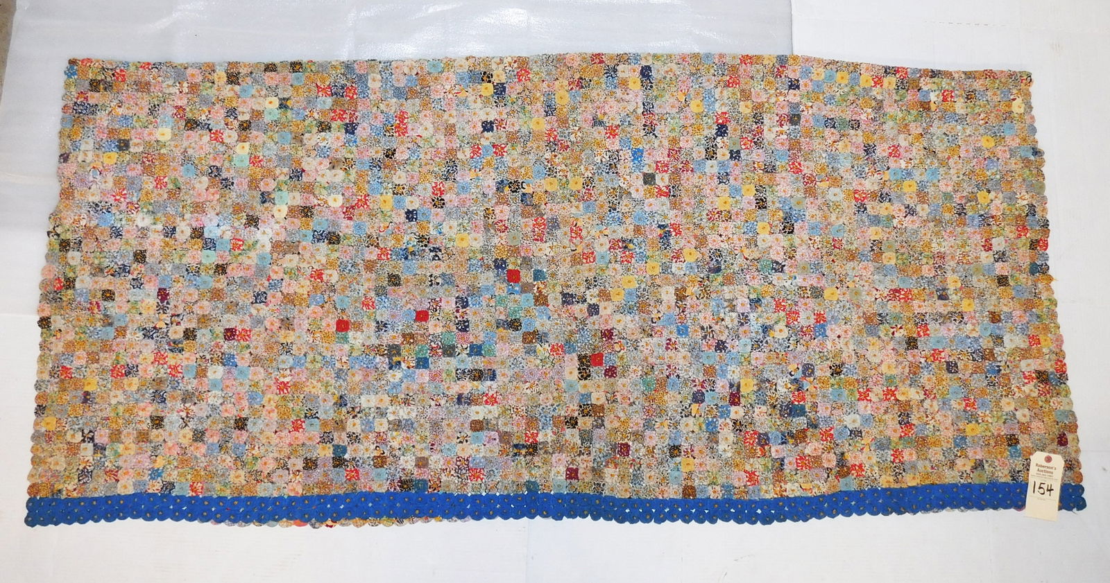 Vintage Yo-Yo Handstitched Bedspread (1 of 4)