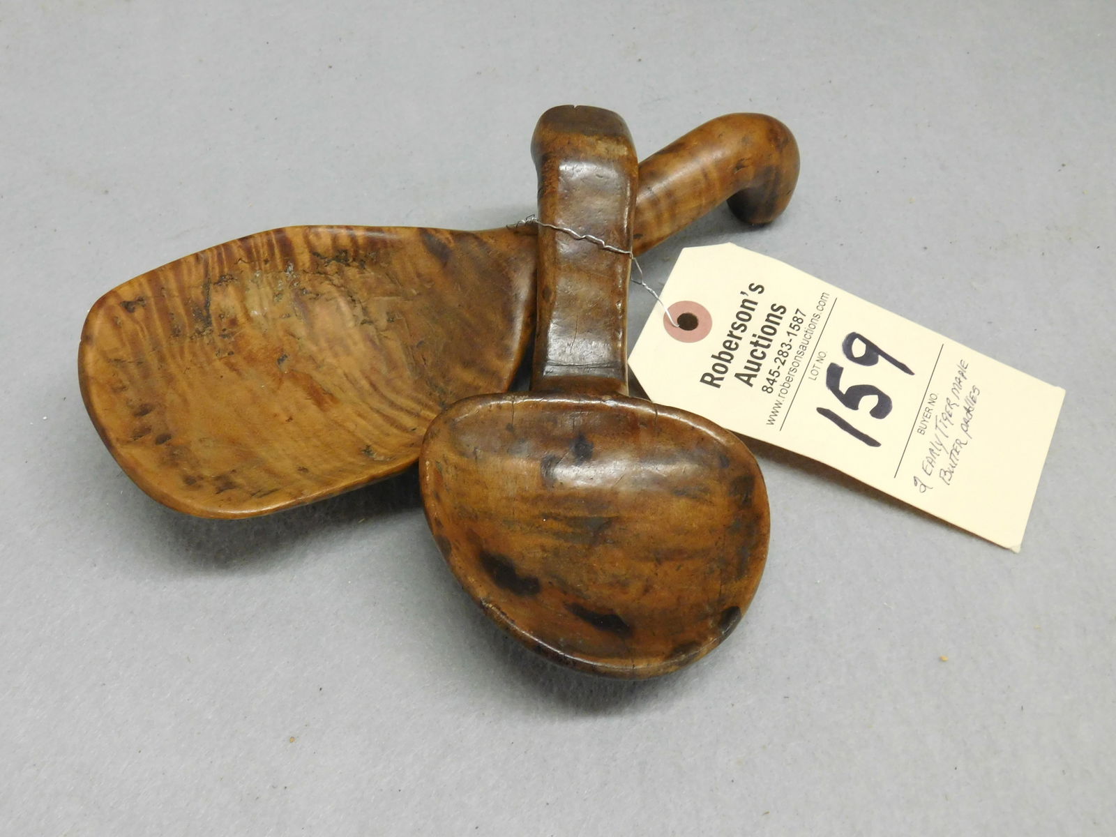 2 Early Tiger Maple Butter Paddles (1 of 2)