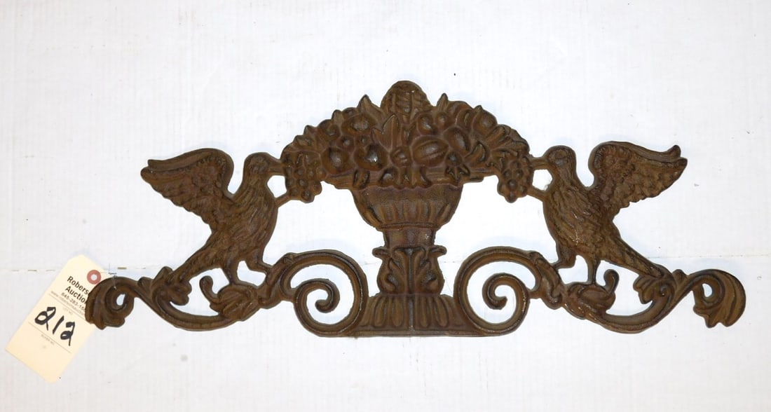 Cast Iron Basket of Flowers Plaque (1 of 2)