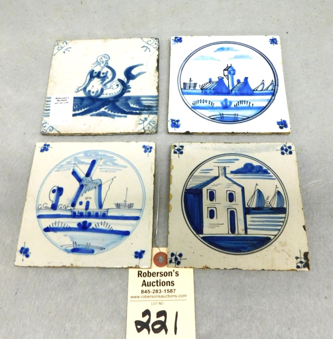 4 Early Delft  Tiles (1 of 2)