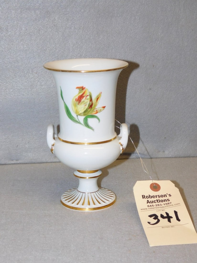 7 1/2" H. Meissen Dbl.Hdl. Floral Vase (1 of 2)