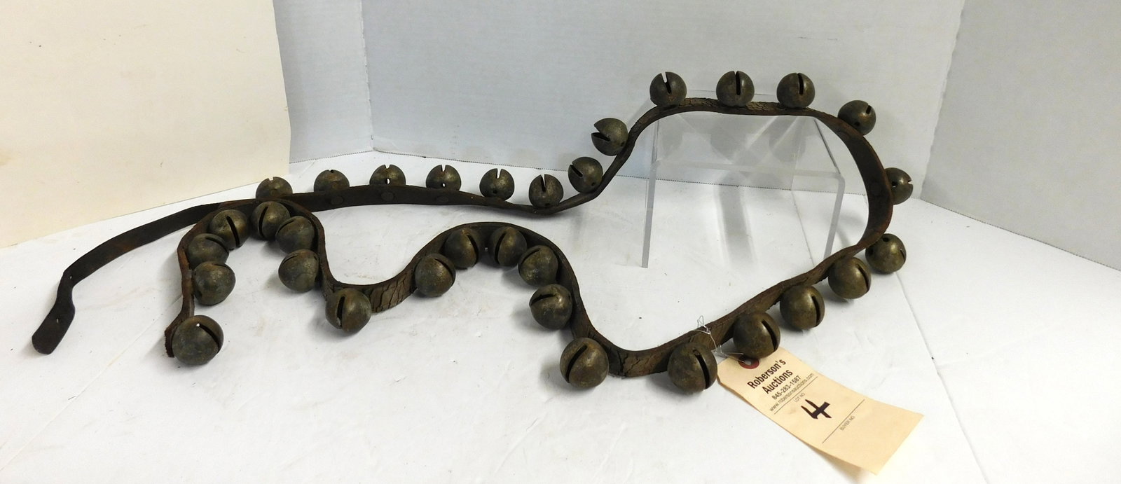 Early String of Sleigh Bells: Early String of Sleigh Bells in GD Cond. (1 Bell is Broken) 74"L.