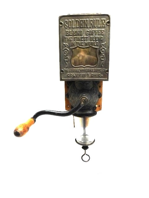 "Golden Rule" Wall Coffee Grinder (1 of 4)