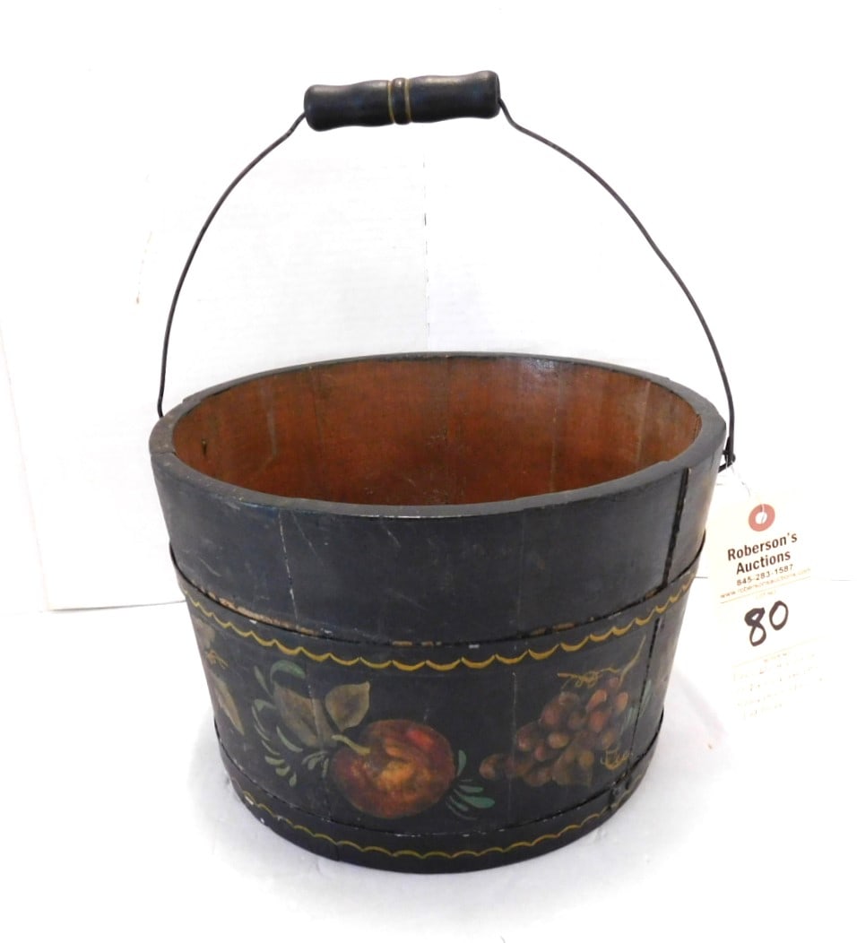 Early Wooden Stenciled Bucket (1 of 2)
