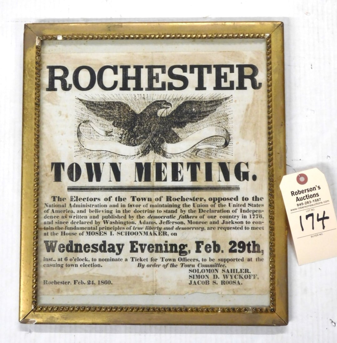 1860 Poster "Rochester Town Meeting" (1 of 3)