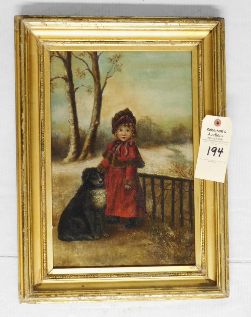 Primitive O/C of Girl & Dog (1 of 2)