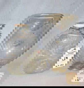 2 Early Glass Fish Traps: 2 Early Glass Fish Traps- One Marked "CF Orvis, Manchester, VT", The Other Marked "Minnow Trap, Checotah, OKLA in VG Cond. - Checotah-11"H x 6"W, Orvis 13" X 7 1/2"W
