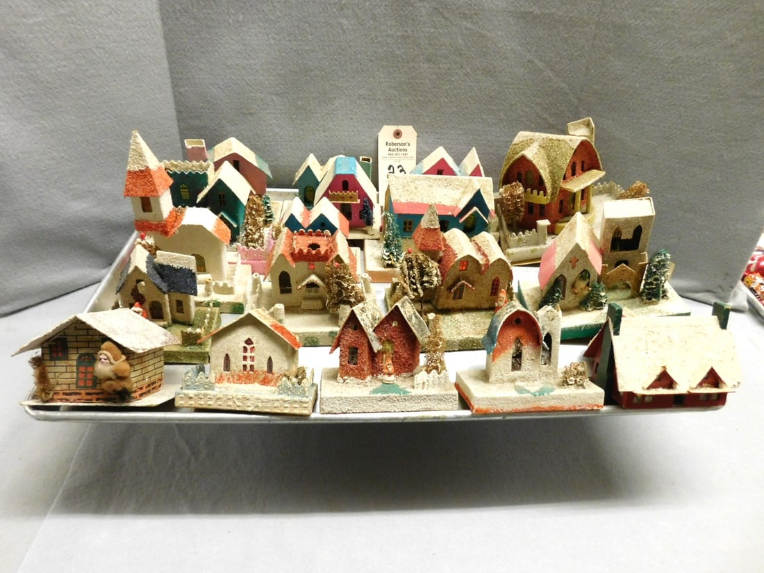 17 Vintage Cardboard Christmas Houses (1 of 4)