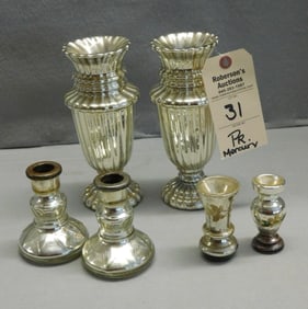 6 Pcs. Mercury Glass