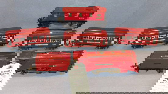 Lionel Pre War Commodore Vanderbuilt Train Set: Lionel Pre War Commodore Vanderbuilt Train Set Red O Gauge Incl. Engine #264-E, 2 Pullman Cars #603, Observation Car # 604, Tender Car # 261T, Caboose # 2682 in VG Cond.