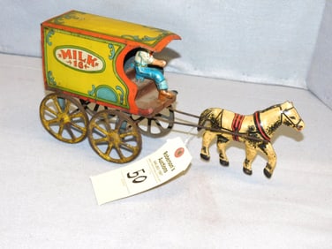 Vintage Tin Milk Wagon