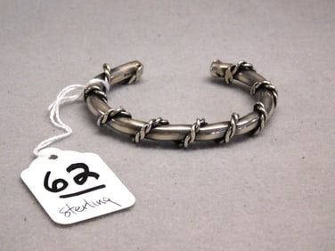 Vintage Sterling Braided Cuff Bracelet