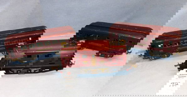 3 Lionel Trains: 3 Standard GA Lionel Trains Incl. Engine # 380,Railway Baggage Mail Car # 320 & Passenger Pullman Car # 319 In Maroon in VG Cond.