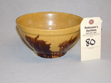 Early Yellowware Rockingham Bowl