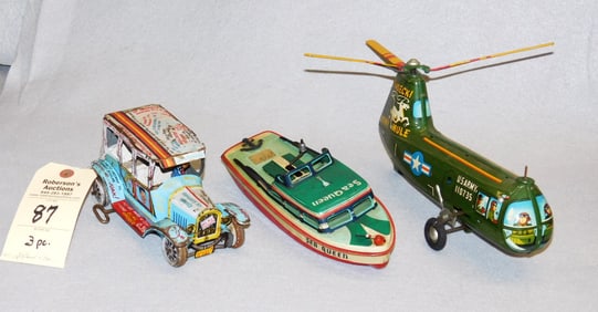 3 Vintage Windup Tin Toys
