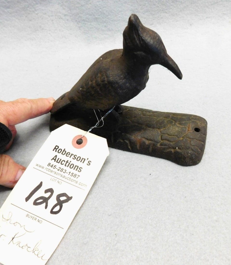 Solid Cast Iron Woodpecker Doorknocker (1 of 2)