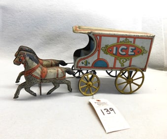 Attic Found Tin Litho Ice Wagon