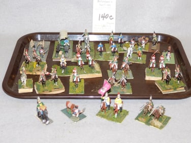 Approx. 36 Miniature H.P. Lead Soldiers, Mostly on Horseback in Gd. Cond.
