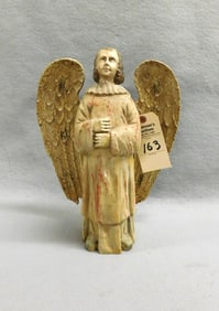 12"x 15" Early Carved Wooden Angel