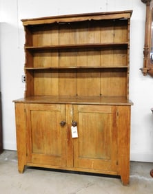Early 19thC. Stepback Pine Cupboard