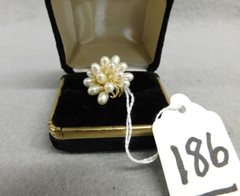 Beautiful Diamonds & Pearls Lady's Cocktail Ring
