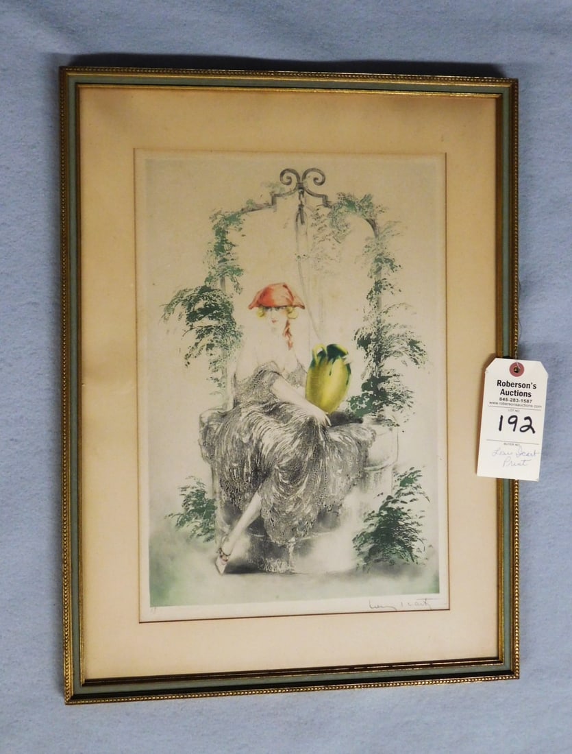 17 1/2"x 11 3/4" C. 1925 Signed  Louis Icart Print (1 of 4)