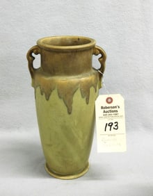 12 1/4" H. Arts & Crafts Roseville "Carnelian"