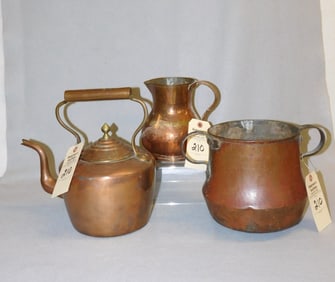 3 Pcs Early Copperware
