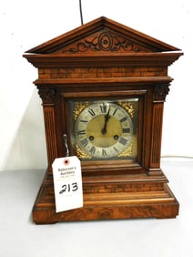 Burl Walnut Bracket Base Shelf Clock