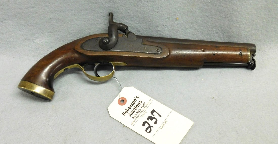 Early Percussion Pistol: Early Percussion Pistol in GD Cond 16"L