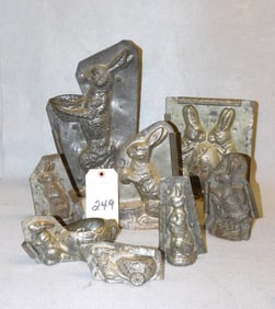 8 Metal Easter Rabbit Chocolate Molds