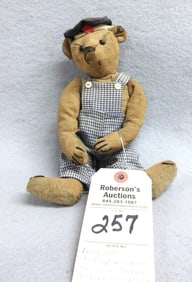 Early 1905 9"H Steiff Cloth Humpback Teddy