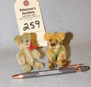 2 Mohair Miniature Teddies