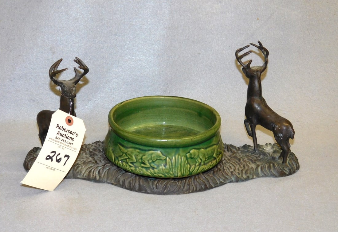 Metal Figural w/Dbl Deer w/Ctr.Bowl (1 of 2)