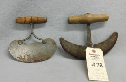 2 Early Wooden Hdl. Iron Choppers