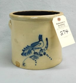 2 Gal Decorated Bird on Branch Crock