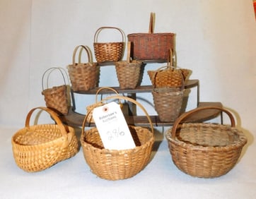 11 Early Miniature Splint Baskets